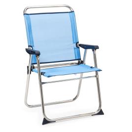 Solenny Cadeira Dobrável Fixa Alumínio 90x58x58cm One Size Blue