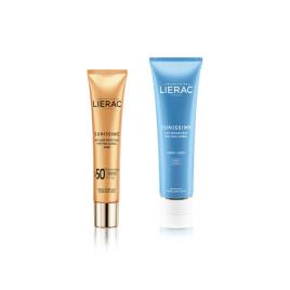 Lierac SUNISSIME Fluido Protetor Rosto SPF50+ 40ml + Oferta SUNISSIME Leite Reparador Apres Soleil 75 ml