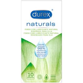 DUREX NATURALS Preservativos Finos LUBRIFICANTE NATURAL 10 UNIDADES