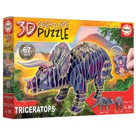 Educa Borras Triceatops 3d Creature Puzzle One Size Multicolor