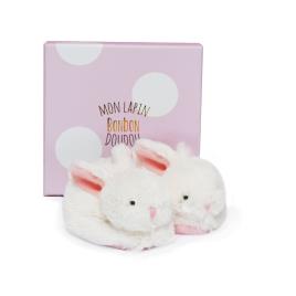 Caixa com pantufas com guizo cor-de-rosa, 0-6 meses - Lapi