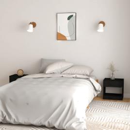 vidaXL Mesas de cabeceira 2 pcs 40x31x40 cm pinho maciço preto