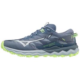 Mizuno Tênis Trail Running Wave Daichi 7 EU 40 Vintage Indigo / Subdued Blue / Neo Lime