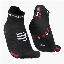 Compressport Pro Racing V4.0 Run Low - Preto - Meias Homem