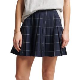 Superdry Saia Vintage Pleated Mini 8 Vintage Navy Check