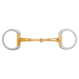 Br Snaffle De Eggbutt De Articulação Única Anatômico Soft Contact 12 Milímetros Argolas 55 Milímetros Pedaço 13.5 cm Orange