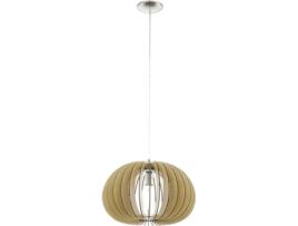Candeeiro Suspenso EGLO 450 Cossano (Castanho - E27 - 1 x 60 W - Madeira e Aço)
