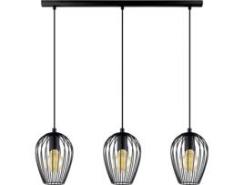 Candeeiro Suspenso  3 Newtown (Preto - E27 - 3 x 180 W - Aço)