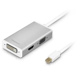 Macally - Adaptador mini DisplayPort-DVI/HDMI/VGA 4K