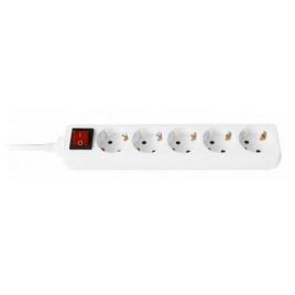 Extensão com 5 Tomadas com Interruptor Ewent EW3916 Schuko Branco