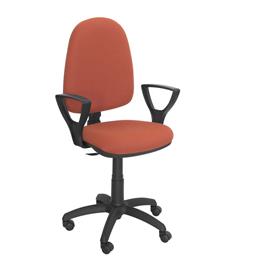 Silla de Oficina Ayna bali marrón brazos fijos ruedas de parqué