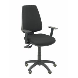 Silla de Oficina Elche S bali negro brazos regulables ruedas de parquet