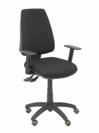 Silla de Oficina Elche S bali negro brazos regulables ruedas de parquet