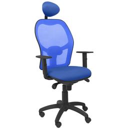 Silla de Oficina Jorquera malla azul asiento bali azul con cabecero fijo