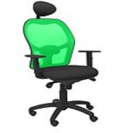 Silla de Oficina Jorquera malla verde asiento bali negro con cabecero fijo