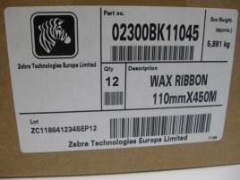 Zebra 02300BK11045 12PCK cinta nylon negro original