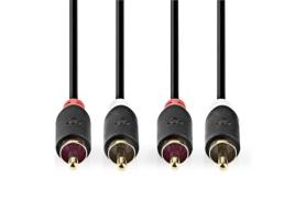 Cabo de Áudio Estéreo | 2x Rca Macho | 2x Rca Mac.