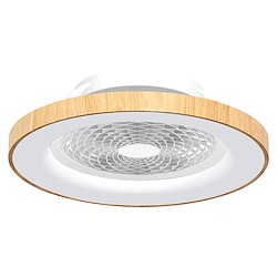 Ventoinha 6 lâminas TIBET PLAFON COM COMANDO 70W MADEIRA BRANCO