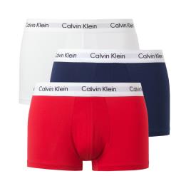 Lote de 3 boxers com mistura de algodão stretch,  cintura descida