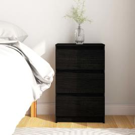 vidaXL Mesa de cabeceira 40x29,5x64 cm madeira de pinho maciça preto