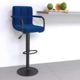 vidaXL Banco de bar tecido azul