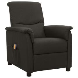 vidaXL Poltrona de massagens reclinável tecido cinzento-acastanhado