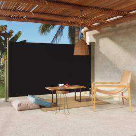 vidaXL Toldo lateral retrátil para pátio 180x300 cm preto