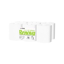 Renova Rolo Toalhas de Mão Industrial Green, Branco, 6 Unidades