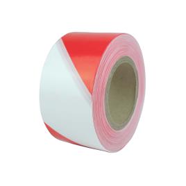 Fita Sinalizadora, 70 mm x 200 m, Branco e Vermelho, 10 Unidades