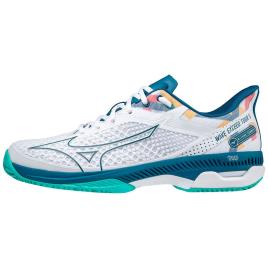 Mizuno Sapato Wave Exceed Tour 5 Cc EU 41 White / Moroccan Blue / Turquoise