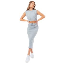 Justhype Sweat Midi Skirt Loungewear Set Labon007 Skirts EU 42 grey