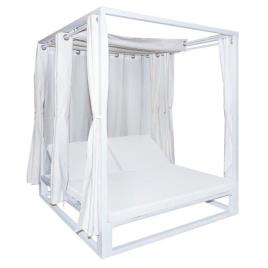 Cama Balinesa Luana Alumínio Branco 180 X 200 X 230 Cm