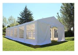 Tenda 12x5 mt Impermeável em PVC - Tenda para Festas Branco