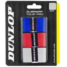 Dunlop Padel Overgrip Tour Pro 3 Unidades One Size White / Red / Blue