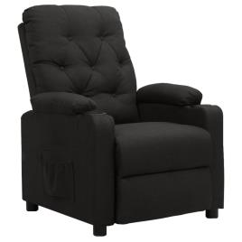 vidaXL Poltrona reclinável tecido preto