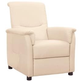 vidaXL Poltrona reclinável tecido cor creme