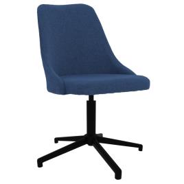 vidaXL Cadeira de jantar giratória tecido azul