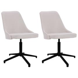 vidaXL Cadeiras de jantar giratórias 2 pcs tecido cor creme