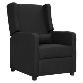 vidaXL Poltrona reclinável tecido preto