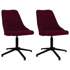 vidaXL Cadeiras de jantar giratórias 2 pcs tecido roxo