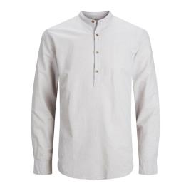 Jack & Jones Camisa Manga Comprida Black Summer Half Placket 2XL Crockery / Slim Fit