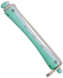Bigudies Plstico Cortos 907 VerdeBlanco 12 Unid