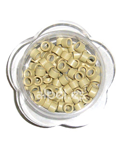 Anillas Canulas para Extensiones Rubio Platino 100 Unid