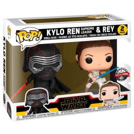 Funko Pop Set 2 Star Wars Rise Of Skywalker Kylo And Rey Exclusive One Size Multicolour