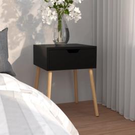 vidaXL Mesa de cabeceira 40x40x56 cm aglomerado preto