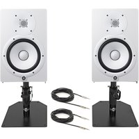 Yamaha HS8 Active Monitors with Free Desktop Stands & Cables White