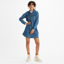 Levi's Vestido tipo camisa em ganga, mangas compridas