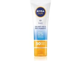 Creme de Rosto NIVEA Sun Q10 Anti Age Uv Face Sun Cream Spf - Wilko (50 ml)