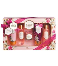 Idcinstitute Scented Garden Kit 5Pcs Shower Gel + Bubble Bath + Body Lotion + Body Scrub + Candle