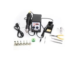 Estação Soldadura Ar Quente + Ferro Soldar com Lcd 700W com Kit de Ferramentas